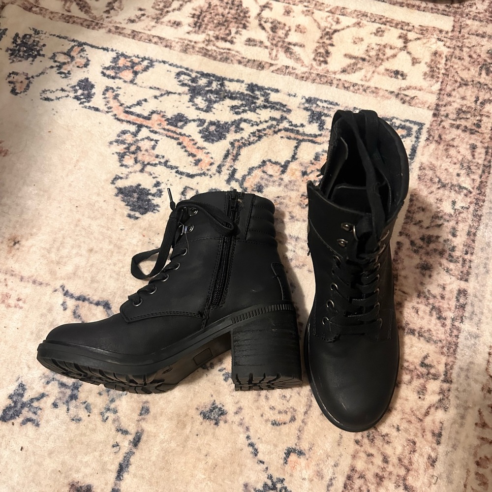 Steve Madden Black Combat Boots